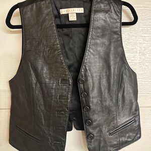 The Limited Dark Leather Vest